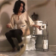 A hidden camera records an attractive Latina woman taking a quick piss and wiping. About a minute.